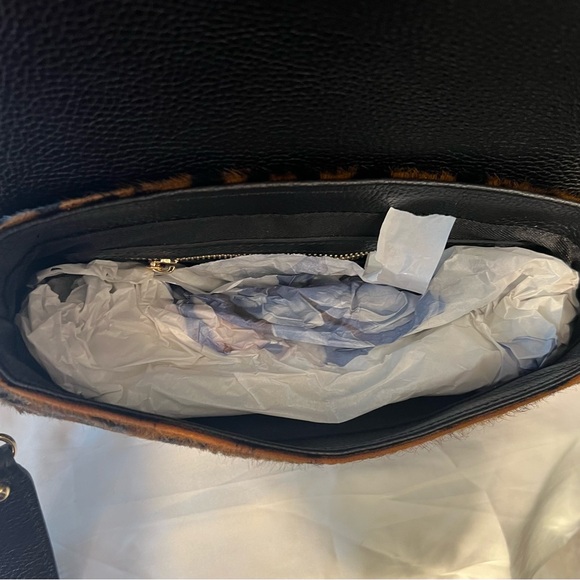 🐆Divina Firenze leopard print calf hair & leather shoulder bag🐆NWT - Picture 10 of 14